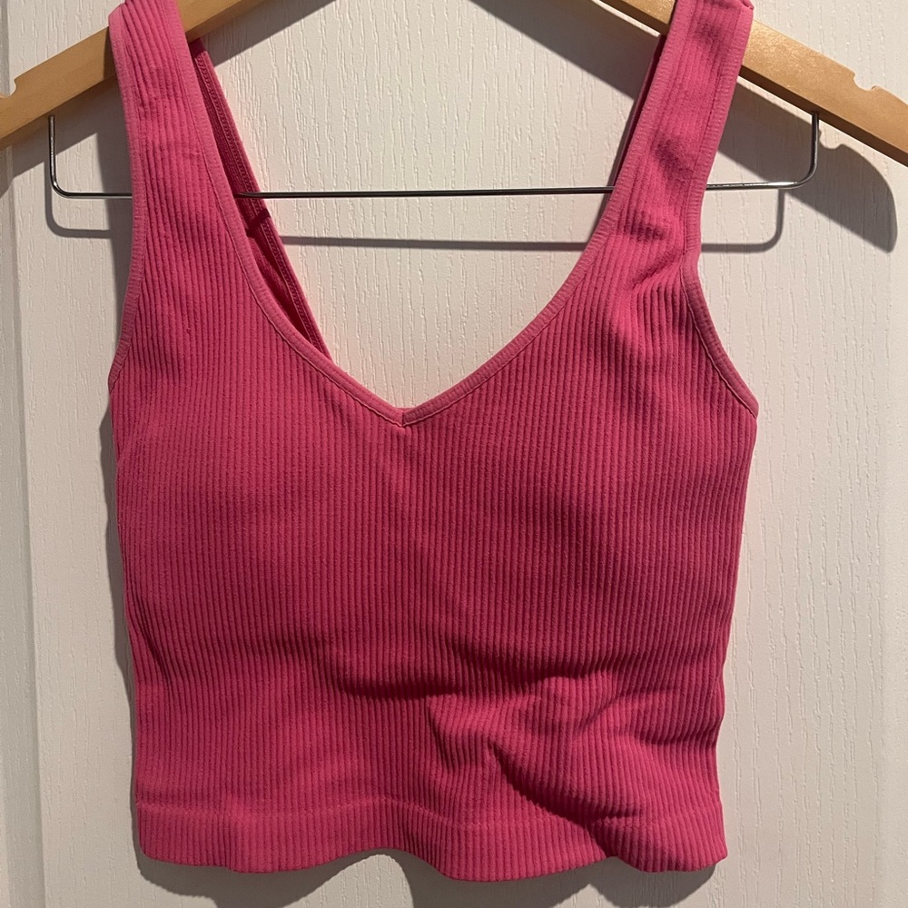 Altar’d State Built-In Bra Ribbed Tank Top – Size xS – Pink